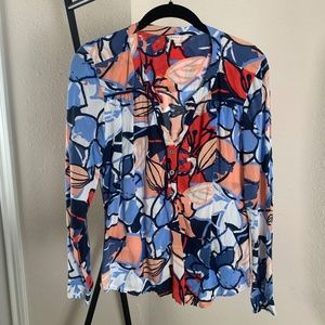 Esprit blouse red and‎ blue floral S